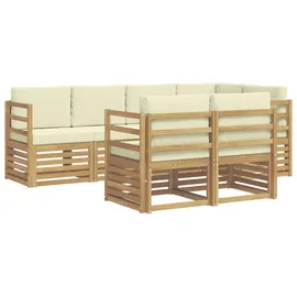 vidaXL Ecksofa Set 7-tlg. Weiß/Creme