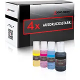 Logic-Seek 4X Tintenpatronen kompatibel für Epson EcoTank 113 Schwarz 127ml, Color je 70ml passend für ET-16150 ET-16600 ET-16650 ET-5150 ET-5160 ET-5170 ET-5800