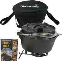 Skandika Dutch Oven Flame Master 7,1 L | Gusseisen Topf | Grillen, Camping, Zelten EINHEITSGRÖSSE