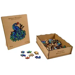 Philos 9081 - Artefakt Holzpuzzle 2in1 Pfau