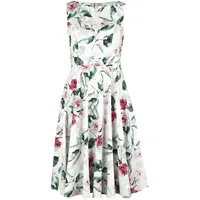 H&R London - Rockabilly Kleid knielang - Summer Floral Swing Dress - XS bis 4XL - für Damen - Größe 4XL - multicolor - 4XL