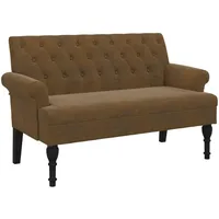 VidaXL Sitzbank mit Rückenlehne Braun 120x62x75,5 cm Wildleder-Optik