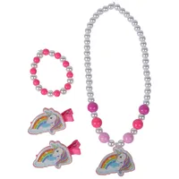 Simba 105562479 Steffi Love Girls Einhorn Schmuck Set, 1 Halskette mit Anhänger, 2 Haarclips mit Logos, 1 Armband , Unicorn, Pony, Regenbogen, ab 3 Jahren