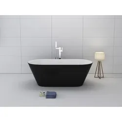 Jet-Line Badewanne Design LAUSANNE II schwarz Freistehend
