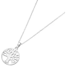 Smart Jewel Kette mit Anhänger Lebensbaum, Karte, Silber 925 silberfarben