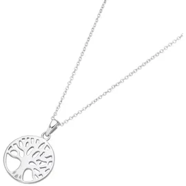 Smart Jewel Kette mit Anhänger Lebensbaum, Karte, Silber 925 silberfarben
