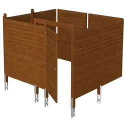 Skan Holz Abstellraum C8 für Carports - Profilschalung-nussbaum