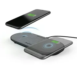 Hama QI-FC10 DUO Smartphone Schwarz AC Kabelloses Aufladen Schnellladung Drinnen