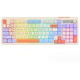 TAMEY Mechanische Dualmodus-Bluetooth-Tastatur,beleuchtete Gaming-Tastatur Gaming-Tastatur (Bluetooth + 2,4G drahtlose Verbindung) blau