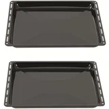 ICQN Backblech Set 445 × 375 × 25 mm, Kompatibel mit Bauknecht, Indesit, Whirlpool-Gruppe & Algor, Emaillierte Standard-Backbleche für Backofen & Herd