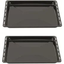 ICQN Backblech Set 445 × 375 × 25 mm, Kompatibel mit Bauknecht, Indesit, Whirlpool-Gruppe & Algor, Emaillierte Standard-Backbleche für Backofen & Herd