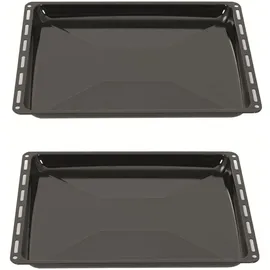 ICQN Backblech Set 445 × 375 × 25 mm, Kompatibel mit Bauknecht, Indesit, Whirlpool-Gruppe & Algor, Emaillierte Standard-Backbleche für Backofen & Herd