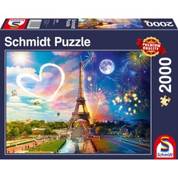 Schmidt Spiele Puzzle Paris, Tag und Nacht, 2000 Puzzleteile bunt