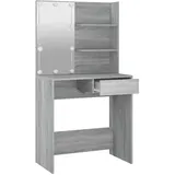 vidaXL Schminktisch mit LED Grau Sonoma 74,5x40x141 cm