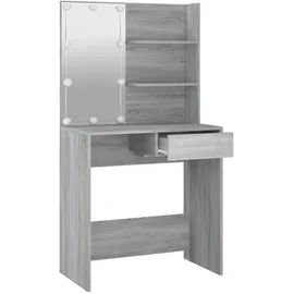 vidaXL Schminktisch mit LED Grau Sonoma 74,5x40x141 cm