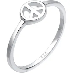 Elli Fingerring »Ring Peace Frieden Symbol 925 Sterling Silber« Elli Silber 56