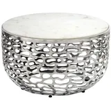 Wohnling Couchtisch Silber Marmor 60 x 35 cm