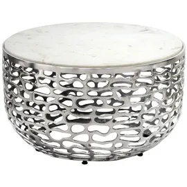 Wohnling Couchtisch Silber Marmor 60 x 35 cm
