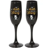 Something Different Wholesale Gothic Gifts Sektflöten-Set "Til Death Do Us" – Gothic-Hochzeitsgeschenke, einzigartige Jubiläumsgeschenke, Feierdekoration