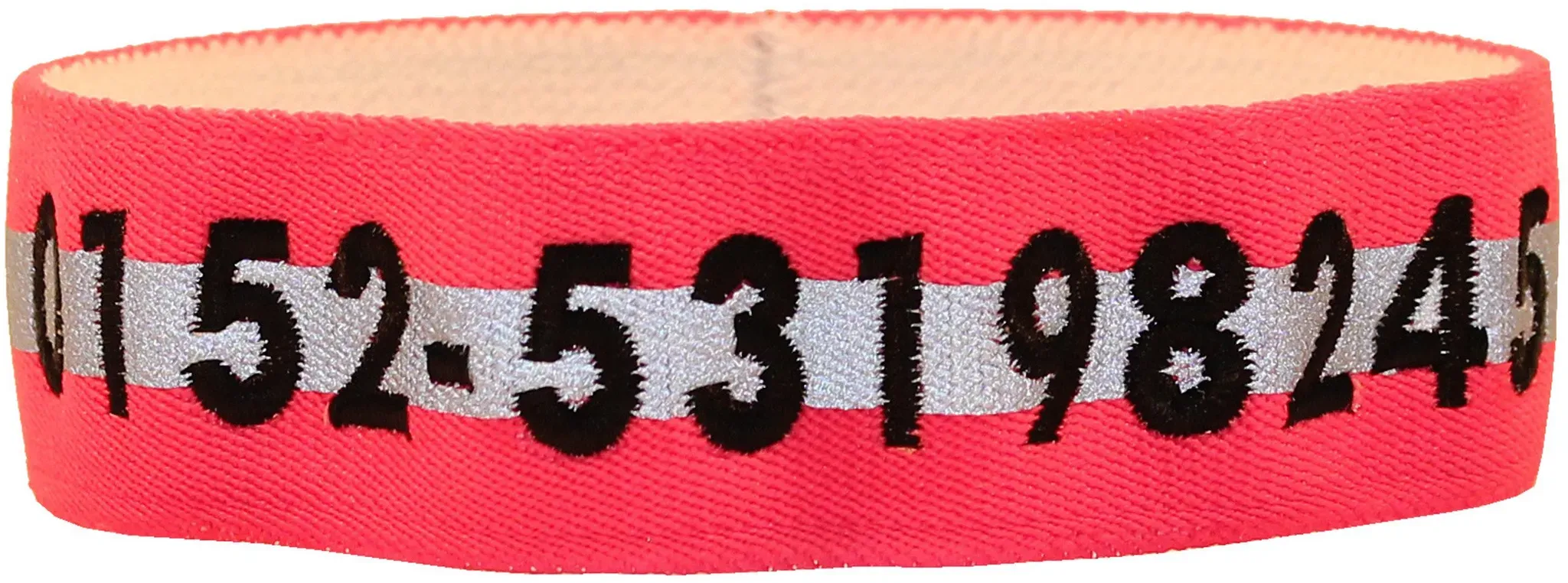 Schmale bestickte Signalhalsung, neonorange, 40 cm