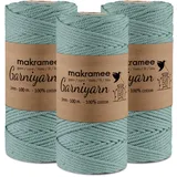 Makramee Garn 3mm Premium – 300m Baumwollkordel 100% Baumwolle für Makramee, Wandbehänge, Pflanzenhänger, DIY Basteln & Handarbeit – Hochwertiges Makramee-Garn Baumwollgarn Duck Egg Blue