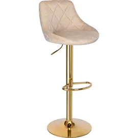 OEM Cydro Gold Beige Velvet Barhocker 0 x 0 cm Beige/Gold