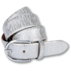 Ledergürtel SILBERGIFT, Damen, Gr. 80, weiß, Rindsleder, unifarben, modisch,festlich,feminin, Gürtel, mit metallischer Prägung