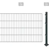 Arvotec Einstabmattenzaun ARVOTEC "ESSENTIAL 80 zum Einbetonieren", grau (anthrazit), H:80cm, Stahl, Kunststoff, Zaunelemente, Zaunhöhe 80 cm, Zaunlänge 2 - 60 m