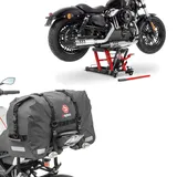 Set: Hebebühne Midlift L bis 680 kg rot ConStands mit Motorrad Hecktasche SX45 wd. Volumen 45L Rollverschluss