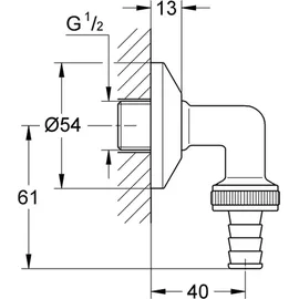 Grohe Schlauchanschlussbogen DN15 41125000