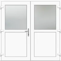 Kunststoff Nebeneingangstür nach Maß "PAULA-M" 70 mm symmetrisch Weiß RAL 9016 beidseitig außen öffnend DIN links