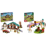 LEGO Friends Auffangstation für Farmtiere, Bauernhof-Spielzeug mit 3 Figuren und 5 Tieren & Friends Pferde- und Pony-Anhänger, Pferde-Spielzeug für Mädchen und Jungen