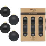 Inge‘s Christmas Decor Weihnachtskugeln Glas Ø 8 cm 12 Stück (Ebony black