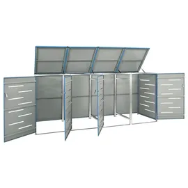 vidaXL Mülltonnenbox für 4 Tonnen 276,5 x 77,5 x 115,5 cm blau