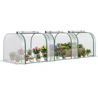 Pangivo Tomatenhaus, Transparent, Kunststoff, 295x80x100 cm, Gartenzubehör, Gewächshäuser
