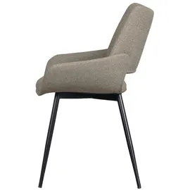 Woood Esszimmerstuhl Parade aus Melange-Stoff, modern gepolstert, Sand, elegantes Design, Metallgestell
