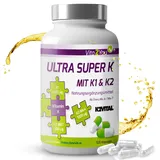 Vita2You Ultra Super K - 3 Vitamin K Formen - 120 Kapseln - Vitamin K2 und K1 - MK4 & MK7 - K2VITAL - Hochdosiert - Premium Qualität