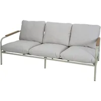 Mendler Aluminium-Gartenbank HWC-O11, Outdoor 3-Sitzer Sitzbank Sofa, Olefin Stoff
