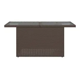 vidaXL Gartentisch mit Glasplatte Braun 100x55x73 cm Poly Rattan