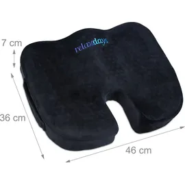 Relaxdays Ergonomisches Sitzkissen 40 x 40 cm Schwarz
