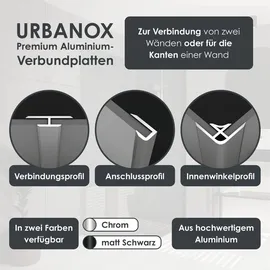 Marwell Wandpaneel fugenlos wasserdicht Marwell Urbanox Aluverbundplatte grau 120x210 cm Duschrückwand & Küchenrückwand - Grau