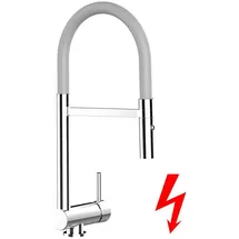 VIZIO Niederdruck Einhebelmischer Schlauchbrause Grau