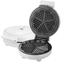 Lentz Home Waffeleisen von Lentz, weiss 1000 Watt, wärmeisolierter Griff 5 fach Herzform