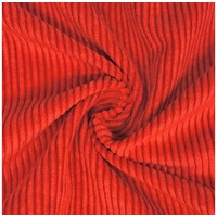 Stofferia Stoff Dekostoff Cord Samt Vandelvira Red, Breite 140 cm, Meterware rot