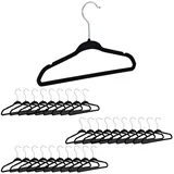 Relaxdays 150 x Kinderkleiderbügel Samt schwarz