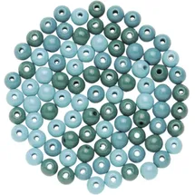 Glorex  Holzperle Türkis mix 6 mm