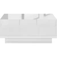 Mirjan24 Couchtisch, Weiß Hochglanz, Rechteckig,Rechteckig, 90x40x60 cm, Wohnzimmer, Wohnzimmertische,