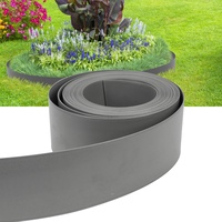 Randaco Rasenkante Kunststoff Flexible Mähkante Grau 20 m (100/2 mm), Beeteinfassung aus 100% recyceltem Plastik