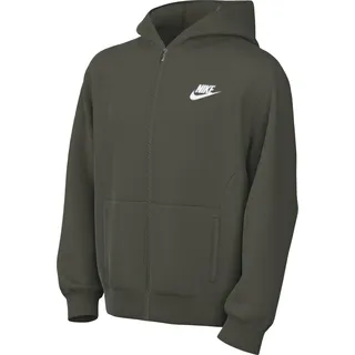Nike FD3004-325 K NSW Club FLC HD FZ LS LBR Sweatshirt Unisex Cargo Khaki/White Größe M