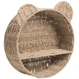 YIZITU Rattan Kleine Pflanze Display Lagerung Rack Bär Ohr Form Wand Hängenden Korb Bücher Schwimmende Regale Dekore